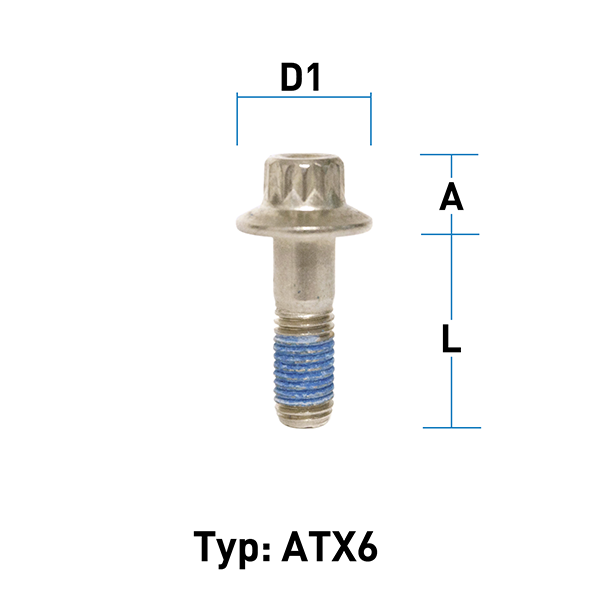 Felgenschraube M7x1,0 Flachbund Typ ATX6 - L: 22