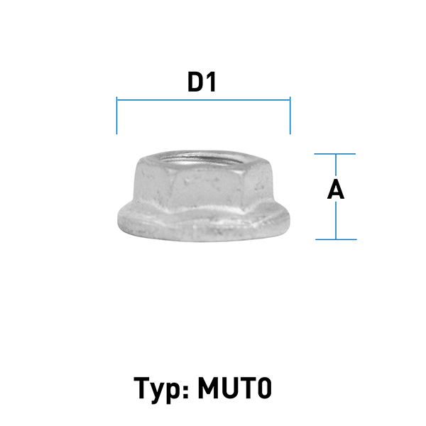 Felgenmutter M7x1,0 Flachbund Typ MUT0 – H: 6