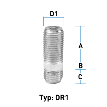 Doppelgewindebolzen M14X1,5 Typ DR1 - L: 38 mm