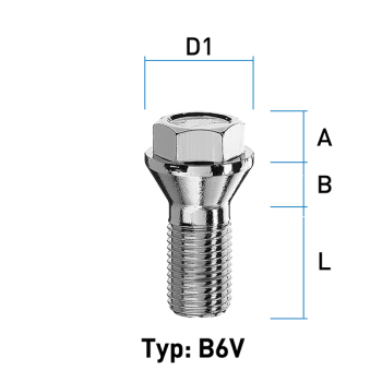 Radschraube M15X1,25 Kegel 60° Typ B6V - L: 25 - 30 mm