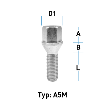 Radschraube M12x1,5 Kegel 60° Typ A5M - L: 30 mm