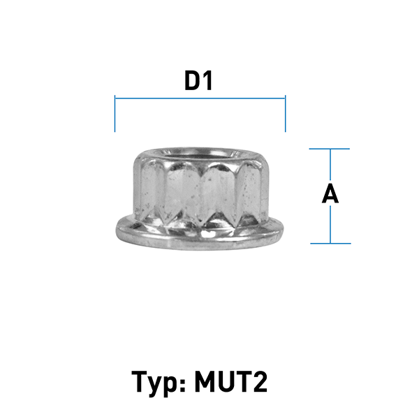 Felgenmutter M7x1,0 Flachbund Typ MUT2 – H: 7