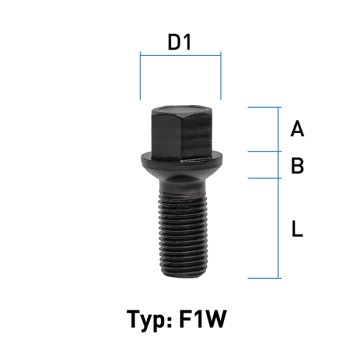 Radschraube M14X1,5 Kugel R14 Typ F1W - L: 27 - 58 mm 