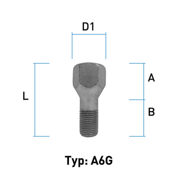 Radschraube M16X1,5 Kegel 60° Typ A6G - L: 31 mm