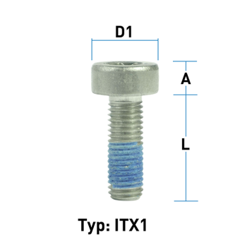 Felgenschraube M7x1,0 Flachbund Typ ITX1 - L: 21