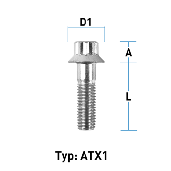 Felgenschraube M7x1,0 Flachbund Typ ATX1 - L: 24-31