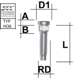 Rändelbolzen M12X1,75 Typ HO6 - L: 51 mm 