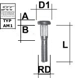 Rändelbolzen M14X1,5 Typ AM1 - L: 76 - 91 mm 