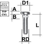 Rändelbolzen 7/16 UNF Typ CV1 - L: 38 mm 