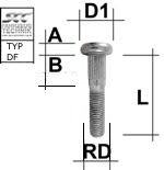 Rändelbolzen 9/16 UNF Typ DF - L: 76 - 91 mm 