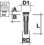  Rändelbolzen 1/2 UNF Typ DO - L: 51 mm 