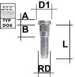 Rändelbolzen 9/16 UNF  Typ DO6 - L: 59 mm 