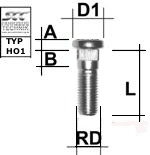 Rändelbolzen M12X1,5 Typ HO1 - L: 36 mm