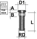 Rändelbolzen M12X1,5 Typ HO4 - L: 35 mm