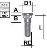 Rändelbolzen M12X1,5 Typ HO7 - L: 41 mm