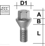 Radschraube M16X1,5 Kegel 60° Typ A4G - L: 29 mm