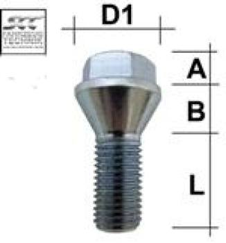 Radschraube M12X1,5 Kegel 60° Typ B5V - L: 19 - 26 mm