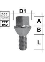 Radschraube M12X1,75 Kegel 60° Typ C5V - L: 21 mm