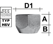 Radmutter M12X1,25 Kegel 60° Typ H6V - H: 14,5 mm