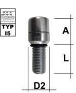 Radschraube DIN912 - VERZINKT - 10.9 M14X1,5 Kugel R14 zweiteilig Typ I5 - L: 13 - 108 mm 