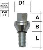 Lochkreisversatzschraube M12X1,25 Kegel 60°  Typ L1V - L: 26 - 52 mm