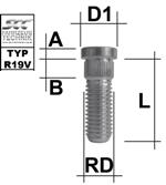 Rändelbolzen M14X2,0 Typ R19V - L: 41 - 50 mm 