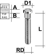 Rändelbolzen M12X1,25 Typ R4G - L: 42 - 60 mm