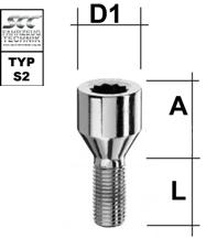 Sternschraube M12X1,25 Kegel 60° Typ S2V - L: 22 - 50 mm