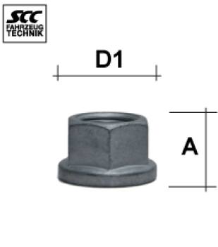 Radmutter M20X1,5 Flachbund Typ T10G - H: 20 mm