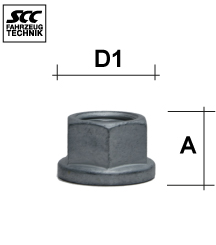 Radmutter M18X1,5 Flachbund Typ T9G - H: 19 mm 