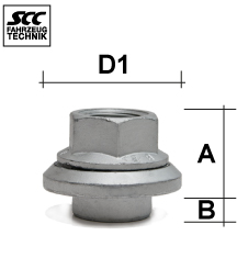 Radmutter 7/8 14UNF Flachbund Typ T5G - H: 39 mm 