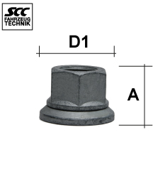 Radmutter M22X1,5 Flachbund Typ T3G - H: 31 mm 